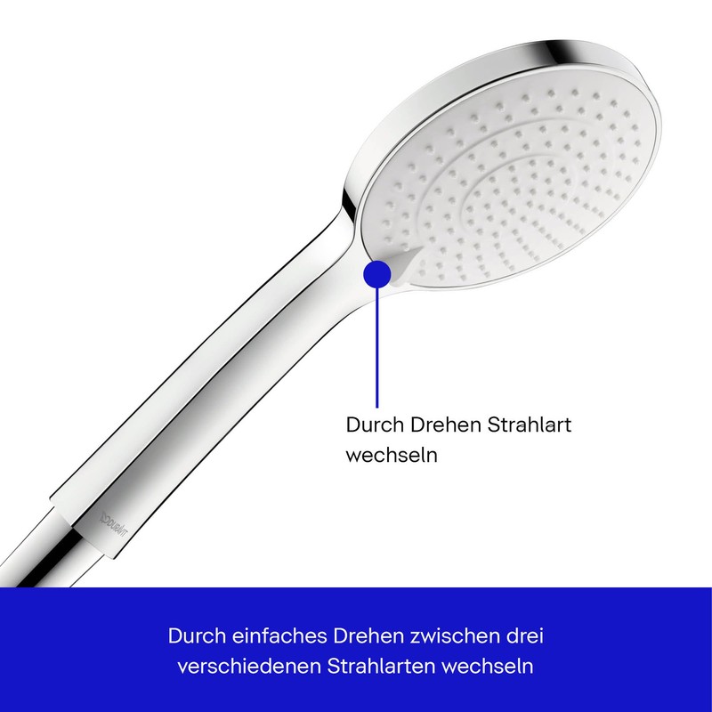 Duravit Universal Shower Head with 3 Jet Types (Rain, Intense
