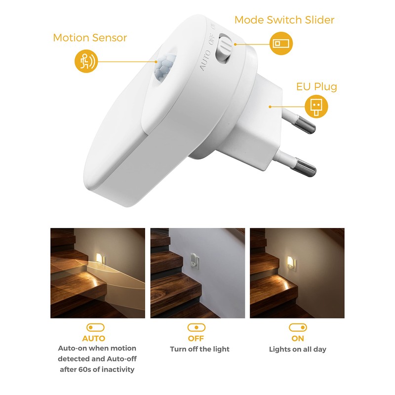 LOHAS-LED Night Light with Motion Sensor [Pack of 2], Night