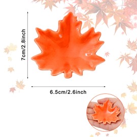 Whaline 4Pcs Fall Spoon Rest Maple Leaves Ceramic Spoon Holder Fall Color Leaves Sauce Dishes Autumn Thanksgiving Coffee Spoon Holder Ring Dish for Stove Top Cooking Utensil Kitchen Office Decor