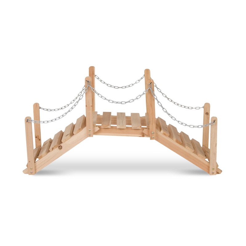 Shine Company 4963N Decorative Cedar Wood Garden Bridge with Side