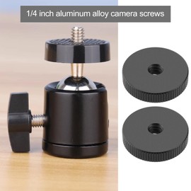 SG Store 4 Pieces 1/4 Inch Camera Aluminium Alloy Female Knurled Wheel 26 x 6.5 mm Camera Lock Nut Adapter for Connecting Camera to Microphone Tripod