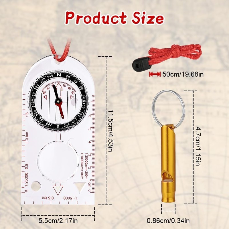 Flintronic Navigation Compass, Hiking Compass with Luminous Function, Waterproof Pocket