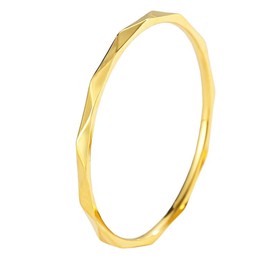 Gold Ring for Women 18K Gold Plated Minimalist Stack Thin Band Finger Jewelry Size 6-8 (6, Gold)