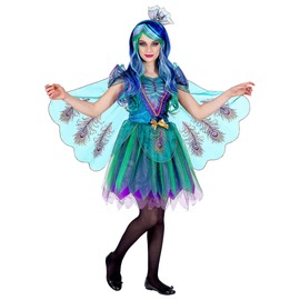 Pixie Girls Peacock Fairy Childs Kids Fancy Dress Costume Outift 5-7 Yrs