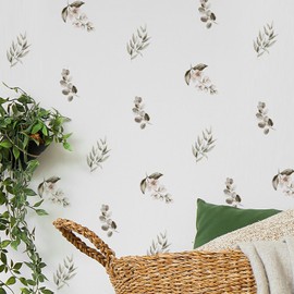 Neukids Retro Watercolor Foliage Children's Wall Stickers, Girls Wall Decals Nursery Stickers for Kids Bedrooms Livingroom Kindergarten Window Wall Decor