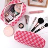 Makeup Bag 3 Pieces Large Capacity Checkered Cosmetic Travel Toiletry