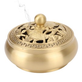 Natudeco Vintage Incense Holder Aromatherapy Incense Holders Brass Incense Metal Incense Stick Cone Holder Archaistic Sandalwood Censer Chinese Incense Burner for Home Yoga Spa Decor