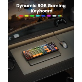 SABLUTE Gaming Keyboard and Mouse, Quiet Membrane with RGB Backlit