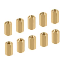 YOKIVE Pack of 10 M5 Spacers, Brass Hexagonal PCB Spacer Nuts, Keep Height Consistent, Perfect for Motherboard, Circuit, Board, Electronics (Gold Tone 10 mm)