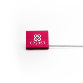 DOJA Barcelona Safety seals made of steel A3, 50 units, 35 cm long, red colour, metal seals, numbered safety labels for logistics, trucks, among other things.