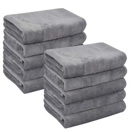 HIDMD Microfibre Face Cloth Makeup Remover Cloth Facial Washcloths Face Cleaning Towels For Eye Face Exfoliating Bath 30CM X 30CM 10 PACK Grey