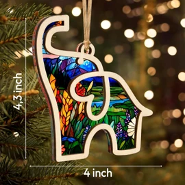 Friendship Elephant Easter Ornament with Story Card, Sisterhood Gifts for Women Tribe, Easter Basket Stuffers for Best Friends and Sisters, Special Bond Decor, Friendship Gifts for Women, Suncatcher