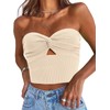 EFAN Womens Tube Tops Going Out Cut Out Twist Knot