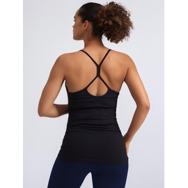 ATTRACO Women Maternity Tank Tops Seamless Pregnancy Tops Side Ruched Maternity Basic Shirts Black XL