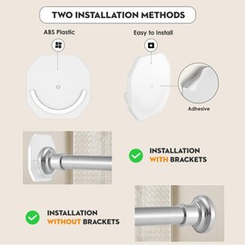 Tension Curtain Rod, Extra Long Outdoor Curtain Rod 43-120 Inch Adjustable, 1.1 Inch Diameter Thick Heavy Duty Silver Shower Curtain Rod, Stainless Steel Shower Rod for Bathroom No Drilling, No Rust