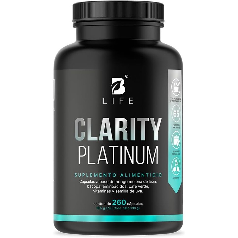 B Life Clarity Platinum Fórmula Adaptógena Premium con 260 cápsulas