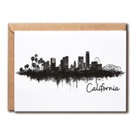 APVGifts California Greeting Card - California Birthday Card - Happy Birthday Card - Card For Friend - Card For Any Occasion - California Skyline Card