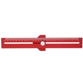 T‑Type Scribing Ruler Red Aluminium Alloy with Accurate Scale Woodworking Marking Tool