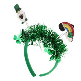 SAFIGLE Shamrock Headband for St Patrick's Day Elastic Green Headwear Irish Festival Hair Accessory