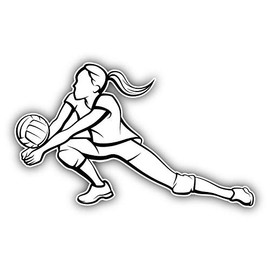 JJH Inc Magnet Girl Volleyball Player Silhouette Flexible Vinyl Magnet Waterproof Car Magnetic Bumper Sticker 5"