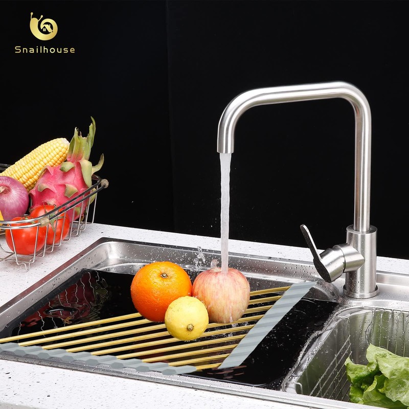 Snailhouse Small Triangle Roll Up Dish Drying Rack, Stainless Steel