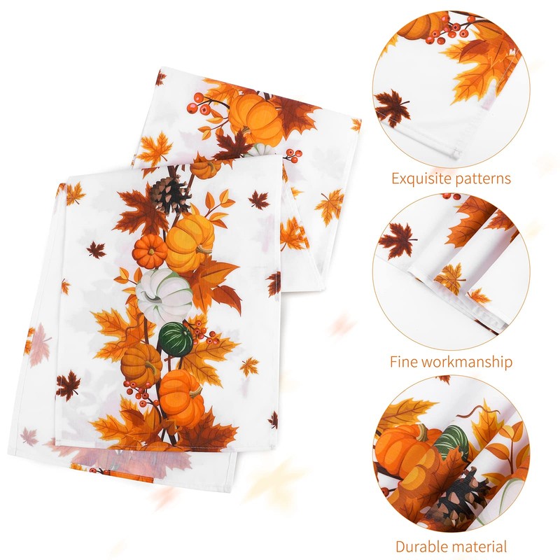 Ruisita Thanksgiving Table Runner 73 x 12 Inches Fall Maple