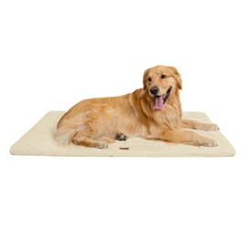 Made4Pets Dog Crate Pad Bed for Large Dogs, Washable & Reversible, Anti-Slip Kennel Mat for Cozy Sleeping, Soft Fluffy Dog Bed for Indoor & Outdoor Use, 41"x29", Beige