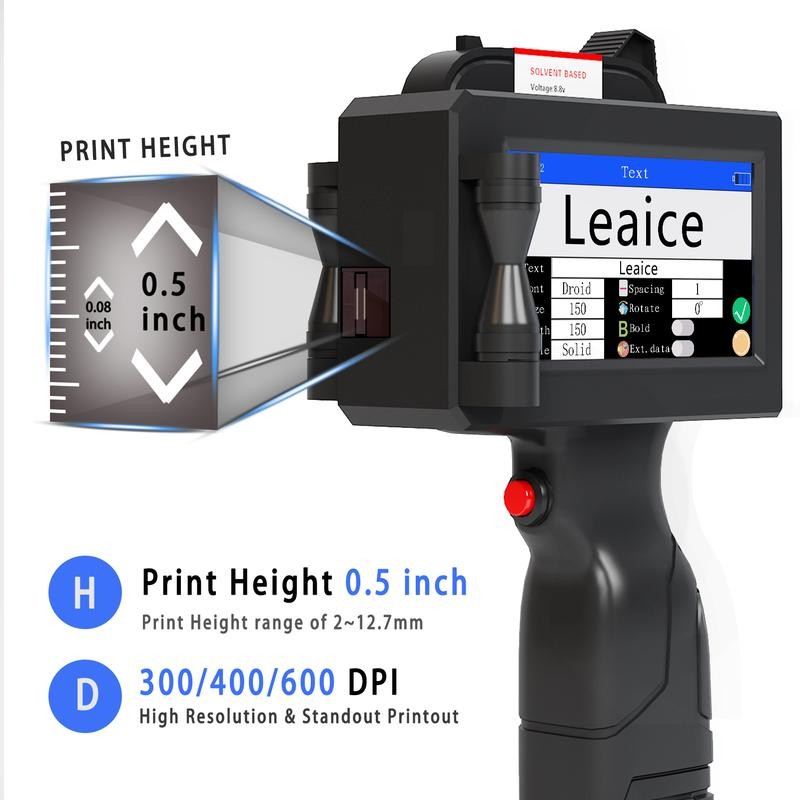 Handheld Inkjet Printer with 42ml Quick-Drying Ink Cartridge, Upgraded Handheld