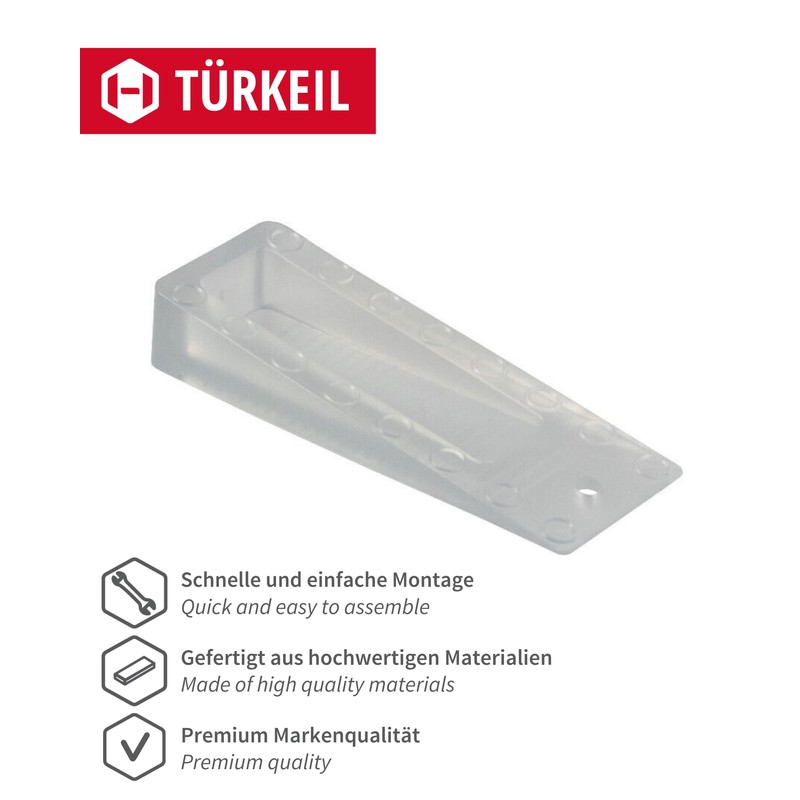 Gedotec Door Stop Wedge – Transparent, Pack of 10, Robust