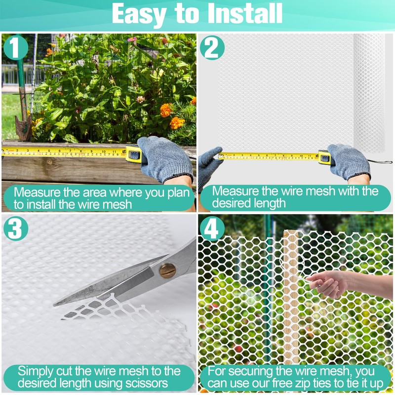 Plastic Mesh Fence Sheet 15.7IN x 10FT - 0.3IN Opening