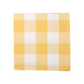 C&F Home Franklin Buffalo Check Gingham Plaid Woven Sunrise Yellow and White Cotton Machine Washable Napkin 18X18 Set of 6 Napkin Set of 6 Yellow