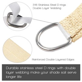 Artpuch 12'X12'X17' Sun Shade Sail Curved Commercial Outdoor Shade Cover Cream Triangle Heavy Duty Permeable 185GSM Backyard Shade Cloth for Patio Garden Sandbox (We Make Custom Size)