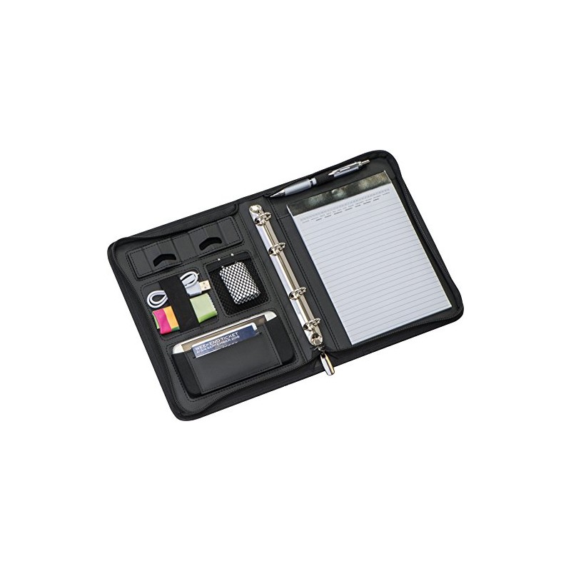 notrash2003® A5 Ring Binder with Zip Bonded Leather Folder Book
