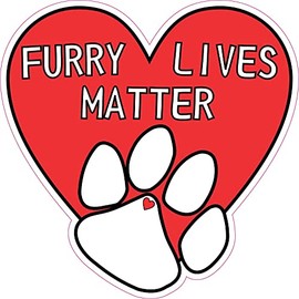 StickerTalk Furry Lives Matter Vinyl Sticker, 5 inches by 5 inches