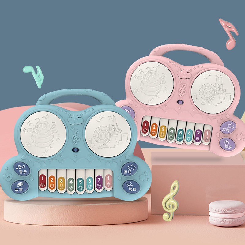 Drum Piano Toy Educational Multifunctional Baby Piano Toy with Game