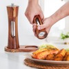 Wooden Salt and Pepper Grinder Set with Tray, 8 Inch