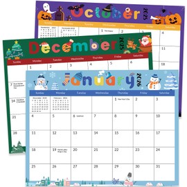 Phyxin 2025-2026 Magnetic Calendar for Refrigerator, 20 Months Fridge Calendar Magnet - Runs From May 2025 Until Dec 2026 for Easy Organizing - 10'' x 8'', Festival Color