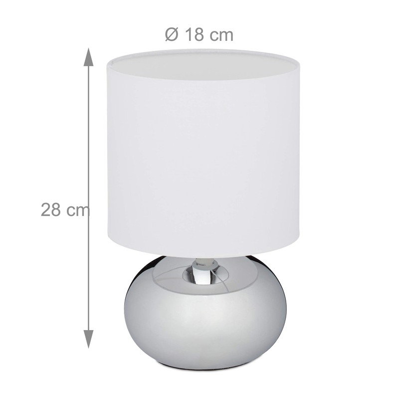 Relaxdays Bedside Lamp Touch Dimmable Modern Touch Lamp with 3