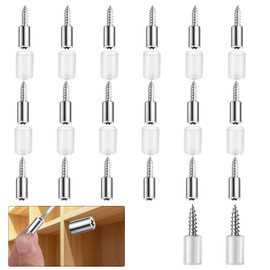 Pack of 20 Shelf Brackets, Shelf Pins with Rubber Protection, Self-Tapping Shelf Brackets, Shelf Pins Holder for Cupboard, Bookcase, Shelves, Showcase, Furniture