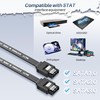 SATA Cable III 0.6FT (2-Pack), 7-Pin Straight Angle Connector, 6Gbps