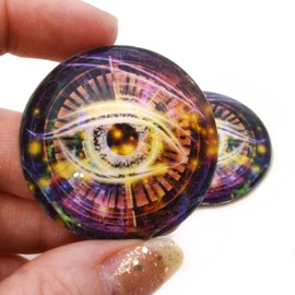 Intertwining Purple Mystical Fantasy Eyes 6mm to 60mm Technology Fantastic Jewelry Making Art Doll Parts Taxidermy Sculpture Flatback Domed Cabochons (14mm)