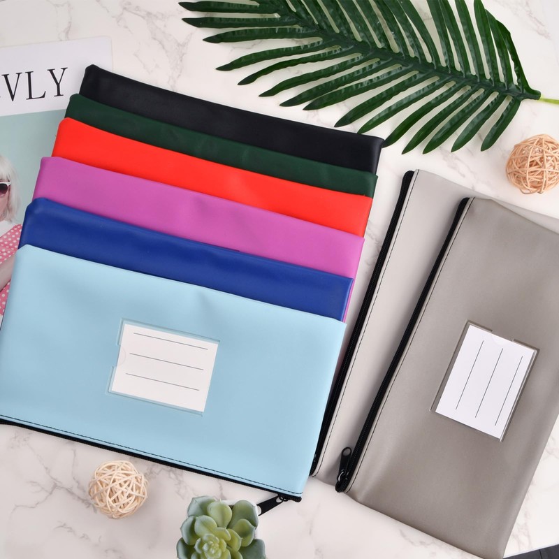 Pack of 8 Wallets, 8 Colour Document Folder, A5 PU