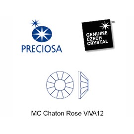 1440pcs ss10 (2.8mm) Crystal AB, Preciosa Genuine Czech Crystals New VIVA12 MC Chaton Rose Flatbacks, 12-Faceted Viva Rhinestone Roses, 10ss Clear Coated with Aurora Borealis, Great for Nail Art