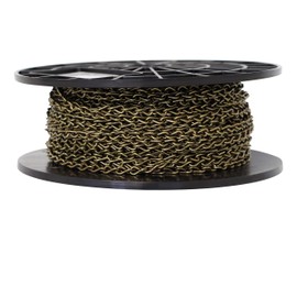 RCH Hardware CH-S51-16-AB-164 Steel Basket Chain 15 Gauge, Antique Brass (164 Foot Reel)