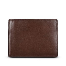 KALMORE Men's RFID Blocking Extra Slim Multi-Card Wallet, Full-Grain Leather Brown, One Size
