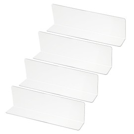 PATIKIL 4 Pack Shelf Dividers for Closet Organization, 7.9x1.2x2.4 Acrylic Closets Separator Kitchen Cabinet Shelves Under Bed Blocker for Bedroom Kitchen Office, Clear