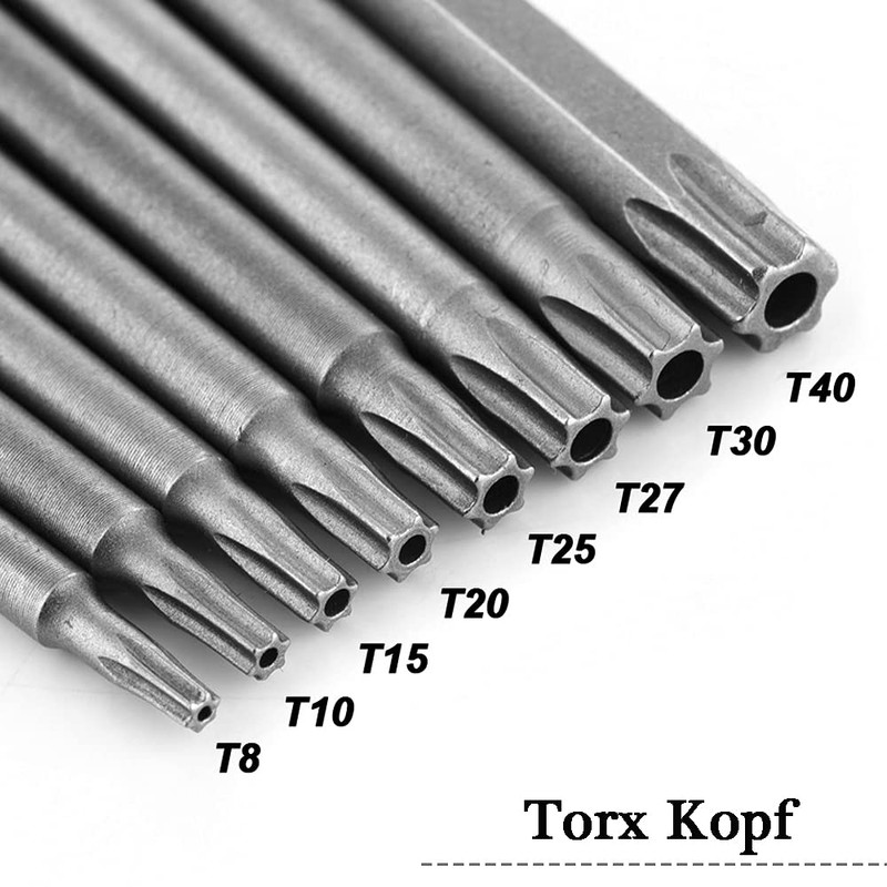 Mesee 8 Pieces Long Torx Head Screwdriver Bit Set, 1/4
