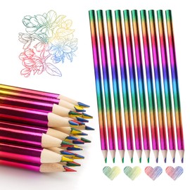 Ailvor Rainbow Pencil, Pack of 30 Rainbow Pencils Children, 4 in 1 Rainbow Colour Pencil, Multicoloured Drawing Pencil Set for Art Drawing, Sketching and Colouring