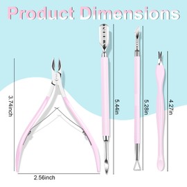 NXJ INFILILA Cuticle Remover Cuticle Trimmer, 4Pcs Cuticle Remover Kit Nail Cuticle Trimmer Set Cuticle Pusher Nail Scraper Professional Pedicure Manicure Tools for Fingernails Toenails