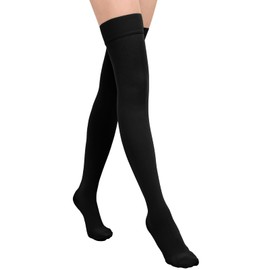 Wegitcs 20-30mmHg Compression Stockings for Women & Men, Closed Toe Thigh High Compression Socks Women, Graduated Compression for Varicose Veins, Pregnant, Teacher, Doctor (1 Pair, Black, Medium)